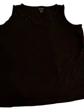 White Stag Black Lace-Trim Tank Top